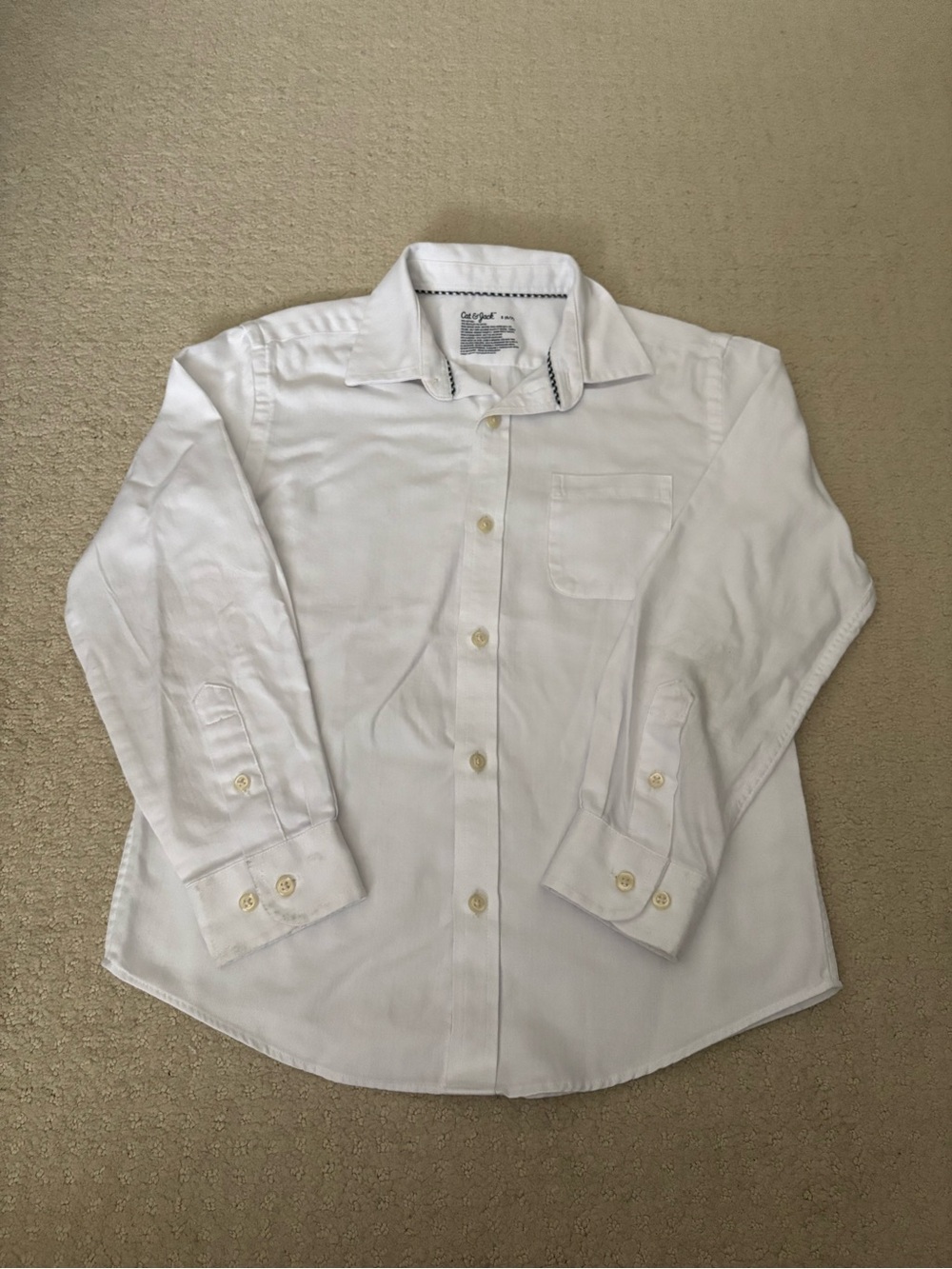 Cat & Jack Youth Boys Classic White Button-Up Dress Shirt Long Sleeve Collared